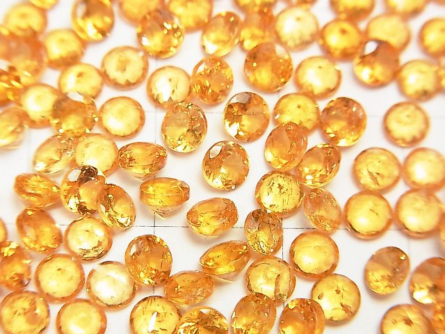 [Video] High Quality Spessartite Garnet AAA- Round Faceted 4x4mm 2pcs