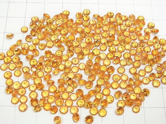 [Video] High Quality Spessartite Garnet AAA- Round Faceted 4x4mm 2pcs