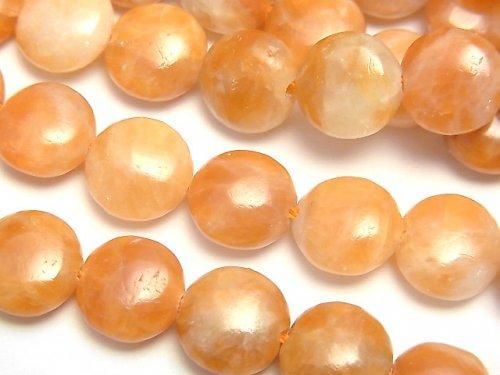 [Video] Orange Calcite AA+ Coin 10x10mm 1-strand beads (approx. 15inch/37cm)