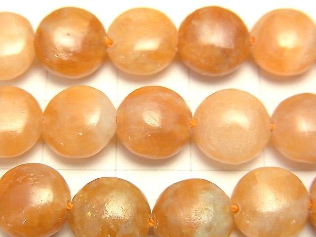 [Video] Orange Calcite AA+ Coin 10x10mm 1-strand beads (approx. 15inch/37cm)