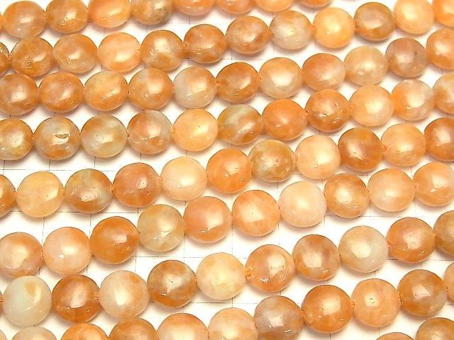 [Video] Orange Calcite AA+ Coin 10x10mm 1-strand beads (approx. 15inch/37cm)