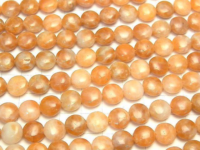 [Video] Orange Calcite AA+ Coin 10x10mm 1strand beads (aprx.15inch / 37cm)