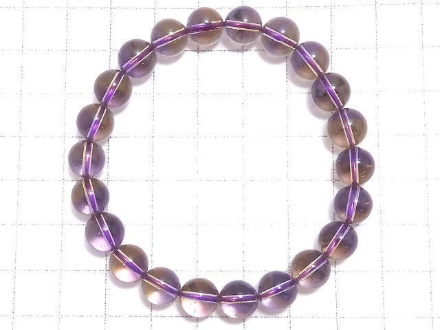 [Video][One of a kind] High Quality Ametrine AAAAA Round 8.5mm Bracelet NO.301