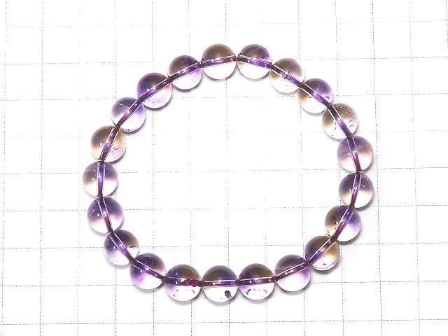 [Video] [One of a kind] High Quality Ametrine AAAAA Round 9mm Bracelet NO.302