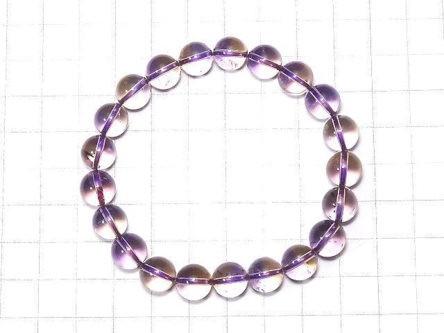 [Video] [One of a kind] High Quality Ametrine AAAAA Round 9mm Bracelet NO.303