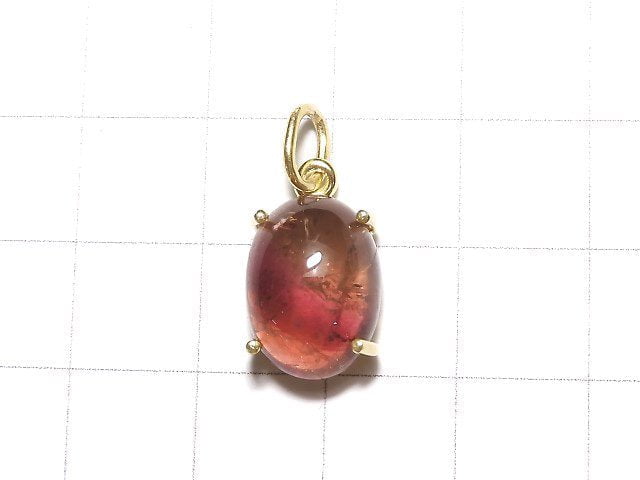 [Video] [One of a kind] High Quality Bi-color Tourmaline AAA- Pendant 18KGP NO.105