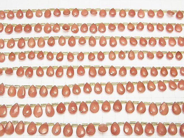 [Video] High Quality Peru Rhodochrosite AAA Pear shape Faceted Briolette half or 1strand beads (aprx.7inch / 18cm)