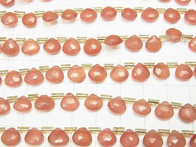 [Video]High Quality Peruvian Rhodochrosite AAA Chestnut Faceted Briolette half or 1strand (aprx.7inch/18cm)