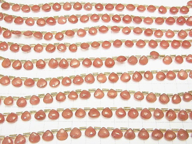 [Video]High Quality Peruvian Rhodochrosite AAA Chestnut Faceted Briolette half or 1strand (aprx.7inch/18cm)