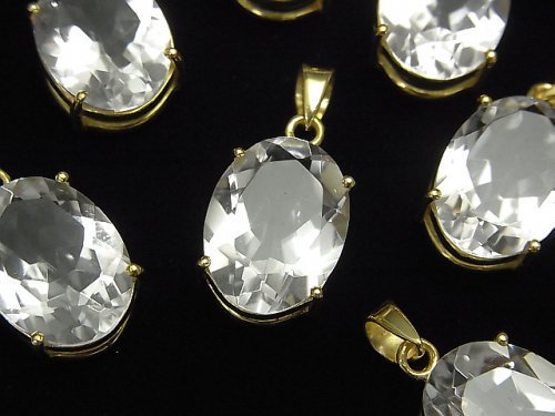 Accessories, Crystal Quartz, Oval, Pendant Gemstone Beads