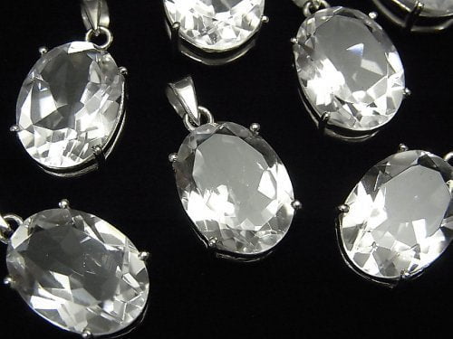 Accessories, Crystal Quartz, Oval, Pendant Gemstone Beads