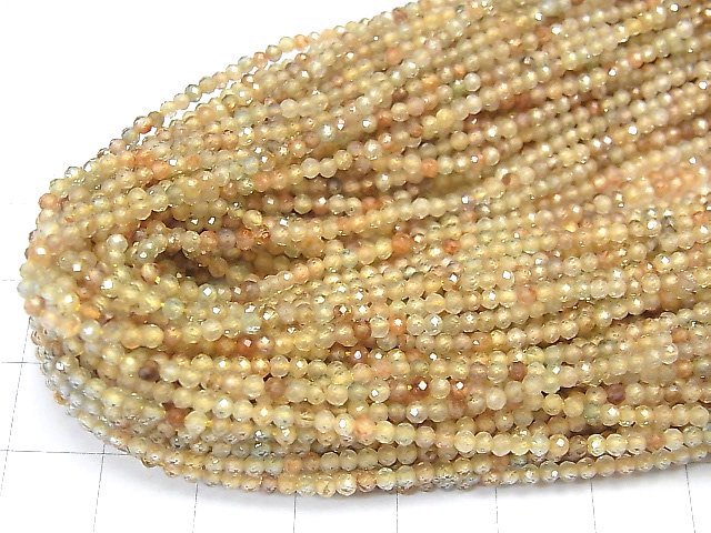 [Video] High Quality! Natural Multicolor Zircon AAA- Faceted Round 2mm 1strand beads (aprx.15inch / 38cm)
