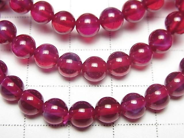 [Video] Synthetic Star Ruby AAA Round 6mm Bracelet