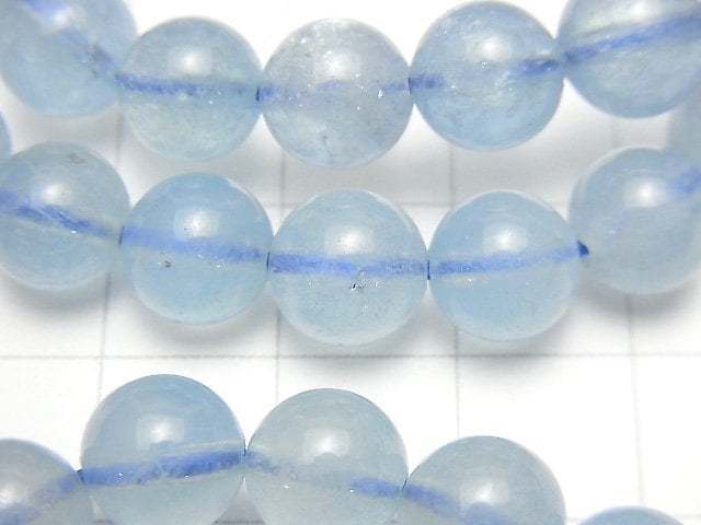 [Video] Brazil Aquamarine AAA- Round 8mm Bracelet