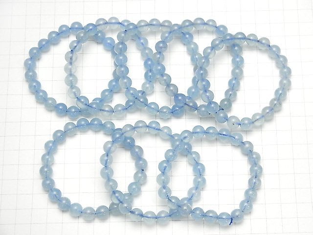 [Video] Brazil Aquamarine AAA- Round 8mm Bracelet
