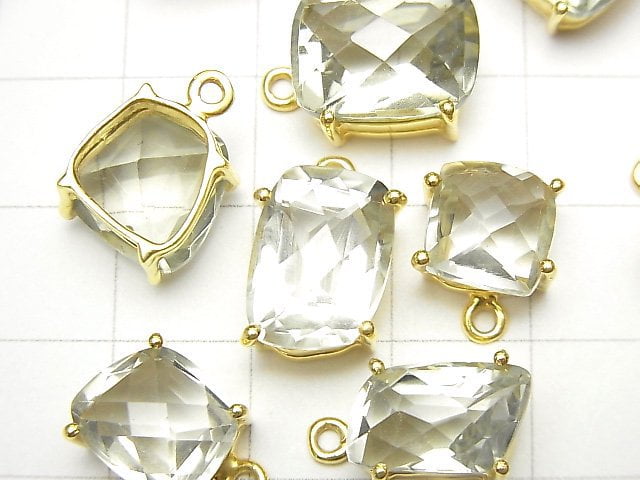 [Video] High Quality Green Amethyst AAA Bezel Setting Fancy Shape Faceted 18KGP 1pc