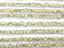 [Video] High Quality! Topaz AAA Faceted Round 2mm Yellow Coating 1strand beads (aprx.15inch / 37cm)