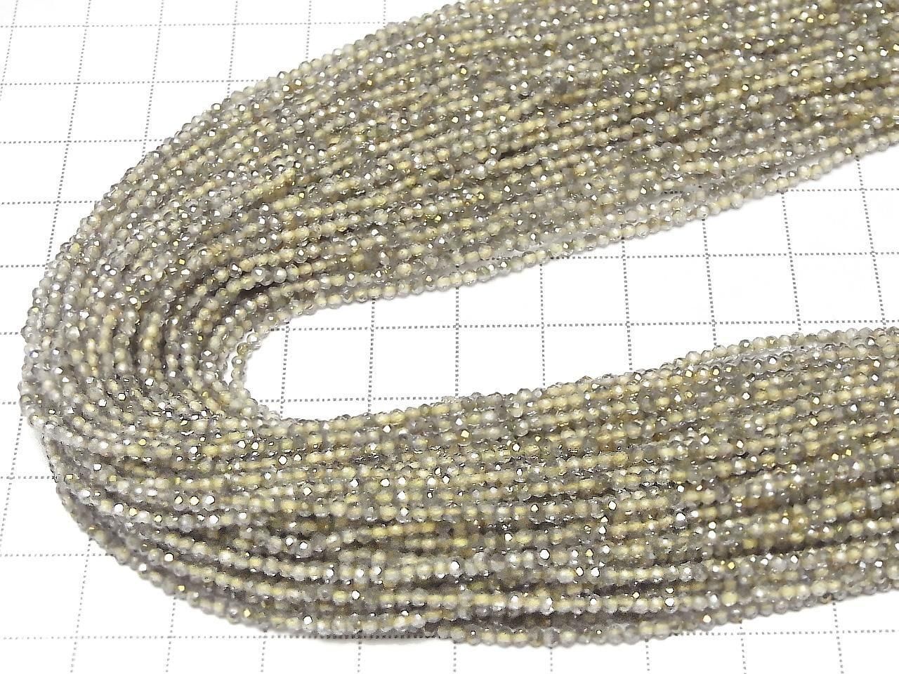 Haute Qualité ! Topaze AAA Facettée Ronde 2mm Revêtement Jaune 1 fil perles (env. 15 pouces / 37cm)