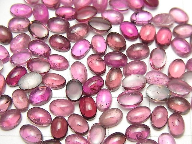 [Video] High Quality Pink Tourmaline AA++ Oval Cabochon 6x4mm 4pcs