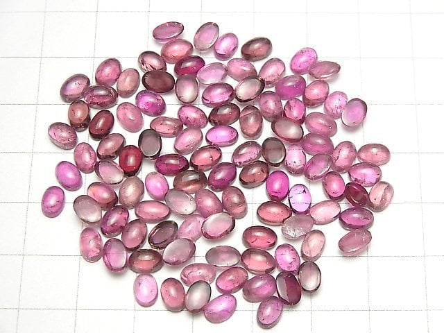 [Video] High Quality Pink Tourmaline AA++ Oval Cabochon 6x4mm 4pcs