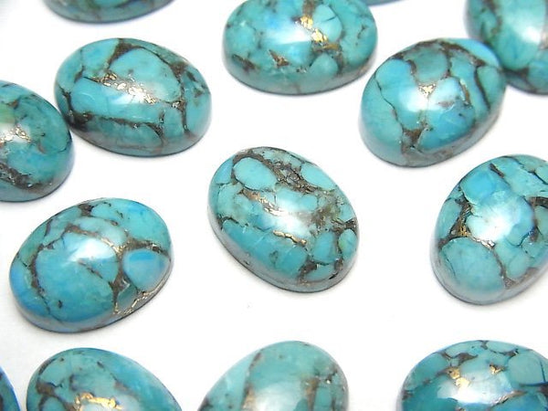 Cabochon, Copper Turquoise & Amazonite Gemstone Beads