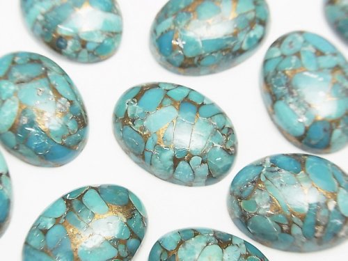 Cabochon, Copper Turquoise & Amazonite Gemstone Beads