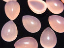 [Video] Pink Chalcedony AAA Pear shape Cabochon 14x10mm 3pcs