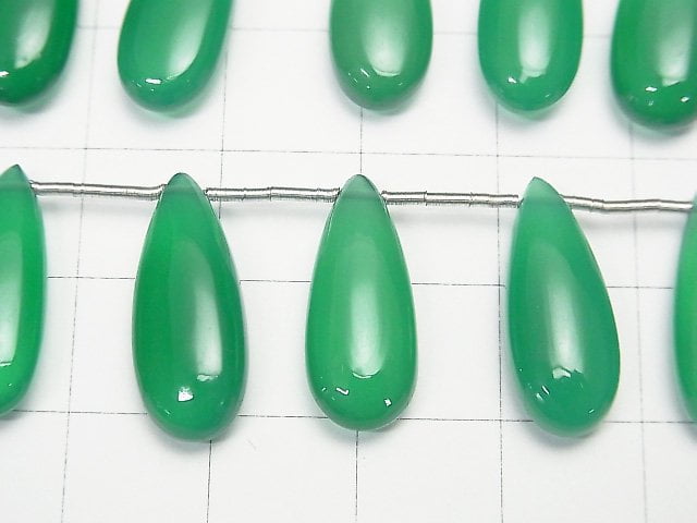 [Video] High Quality Green Onyx AAA Pear shape (Smooth) 20x8mm 1strand (8pcs)