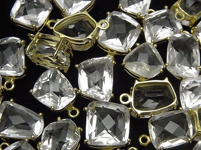 [Video] High Quality Crystal AAA- Bezel Setting Fancy Shape Faceted 18KGP 1pc