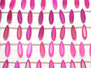 [Video] High Quality Fuchsia Pink Chalcedony AAA Pear shape Faceted 20x6mm 1strand (8pcs)