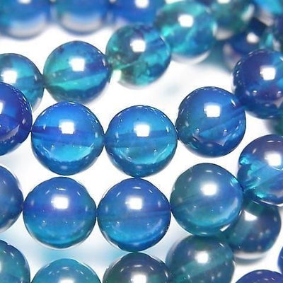 Bernstein blaue Farbe rund 8mm 1Strang Perlen (Armband)
