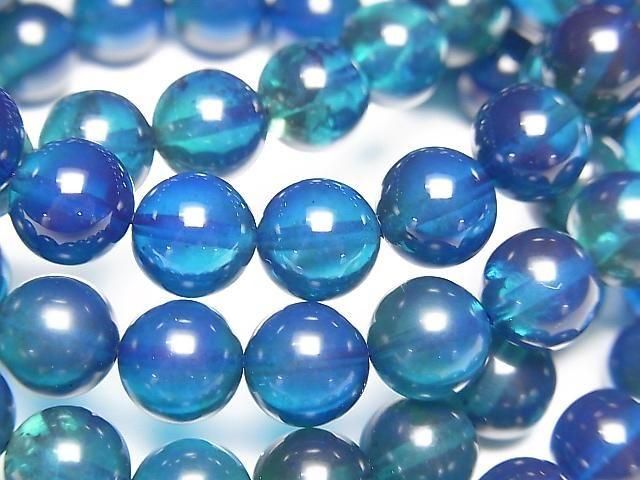 Amber blue color round 8mm 1strand beads (bracelet)