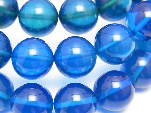 [Video] Blue color Amber Round 12mm Bracelet