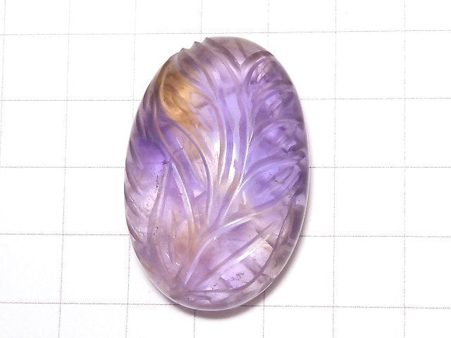 [Video] [One of a kind] High Quality Ametrine AAA- Carved Cabochon 1pc NO.185