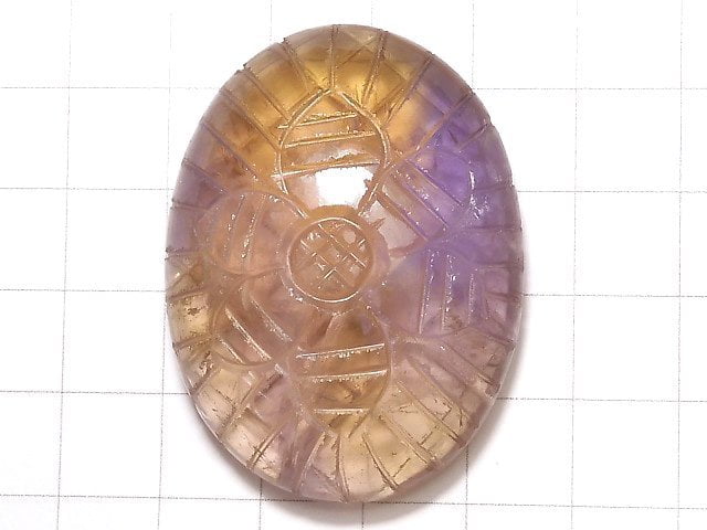 [Video] [One of a kind] High Quality Ametrine AAA- Carved Cabochon 1pc NO.197