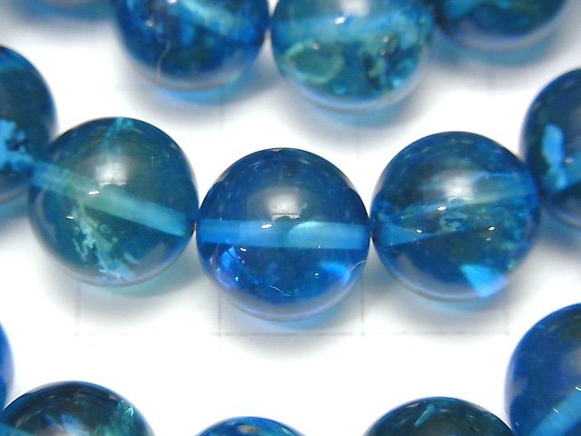 [Video] Blue Green Amber Round 12mm Bracelet