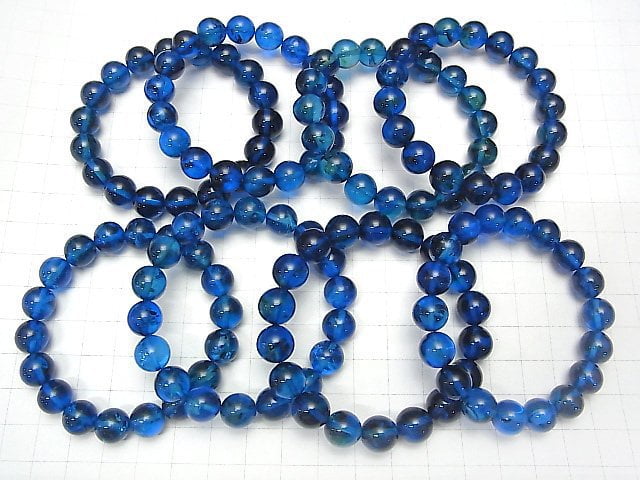 [Video] Blue color Amber Round 10mm [Light Color] Bracelet