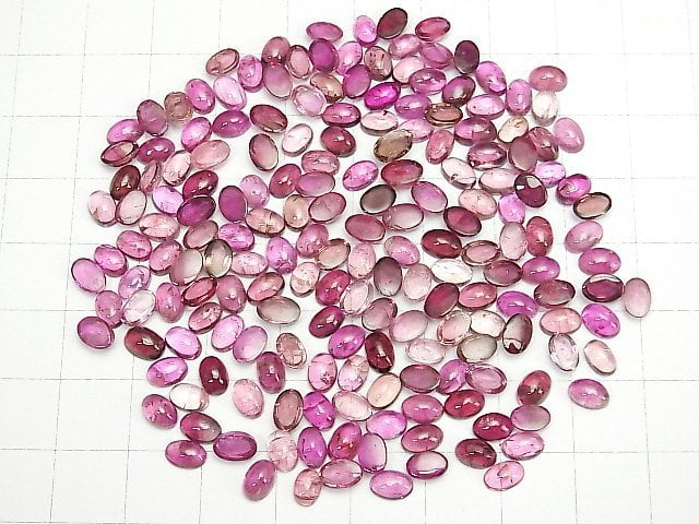 [Video] High Quality Pink Tourmaline AA++ Oval Cabochon 6x4mm 5pcs