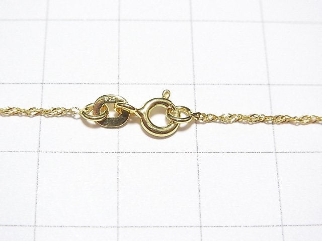 Silver925 Twist Flat Curb Chain 1.1mm 18KGP [40cm][45cm][50cm][60cm] Necklace 1pc
