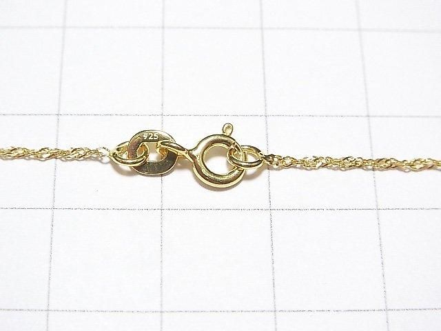 Silver 925 Twist Flat Curb Chain 1.1mm 18KGP [40cm][45cm][50cm][60cm] Necklace 1pc
