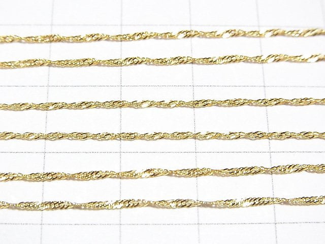 Silver925 Twist Flat Curb Chain 1.1mm 18KGP [40cm][45cm][50cm] Necklace 1pc