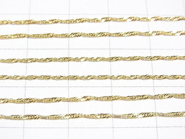 Silver925 Twist Flat Curb Chain 1.1mm 18KGP [40cm][45cm][50cm][60cm] Necklace 1pc