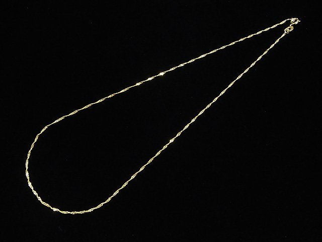 Silver925 Twist Flat Curb Chain 1.1mm 18KGP [40cm][45cm][50cm][60cm] Necklace 1pc