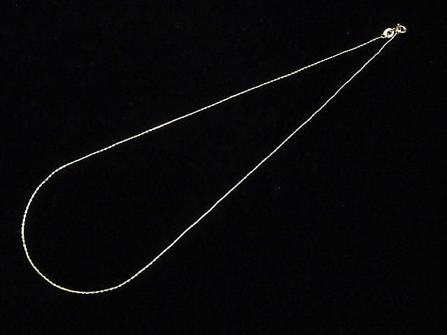 Collier chaîne perlée en argent 925 plaqué or 18 carats 0,5 mm [40cm][45cm][50cm] Collier 1pc