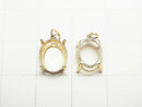 [Video][Japan][K10 Yellow Gold] Pendant Frame (Prong Setting) for Oval Faceted 10x8mm, 1pc