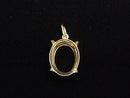 [Video][Japan][K10 Yellow Gold] Pendant Frame (Prong Setting) for Oval Faceted 10x8mm, 1pc