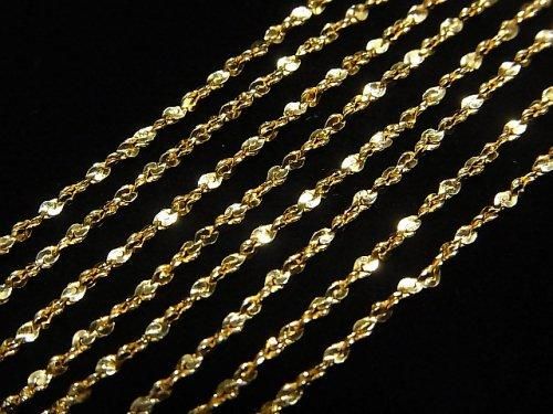 Collier en argent 925 torsadé (en forme de S) 1,2 mm plaqué or 18 carats [40cm][45cm][50cm][60cm] 1 pièce