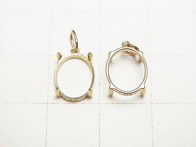 [Video][Japan][K10 Yellow Gold] Pendant Frame (Bezel) Oval Cabochon 10x8mm 1pc