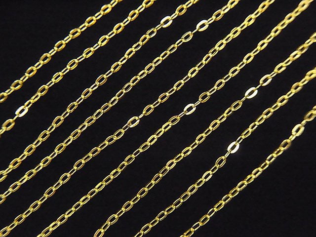 Silver925 Flat Cable Chain 1mm 18KGP 10cm