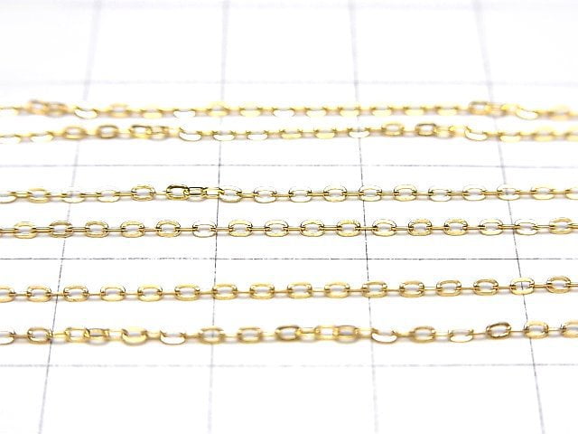 Silver925 Flat Cable Chain 1mm 18KGP 10cm